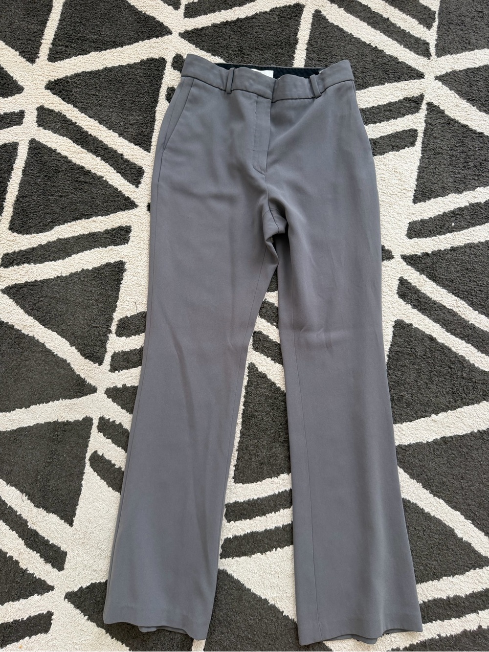 Aritzia Gray Straight-Leg Dress Pants